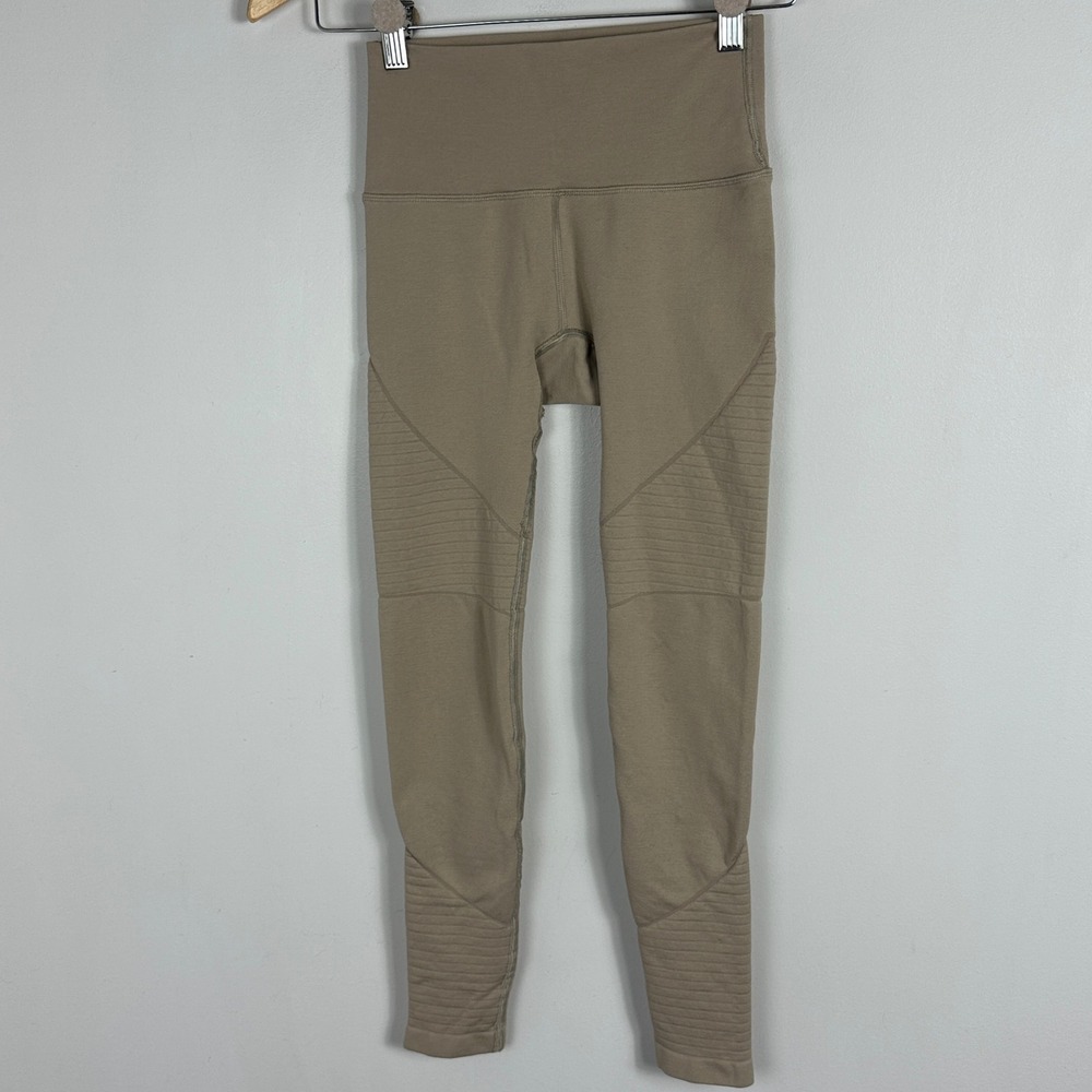 Alphalete Revival Moto Style Leggings Beige Compression Womens Sz Small Athletic - Picture 2 of 14